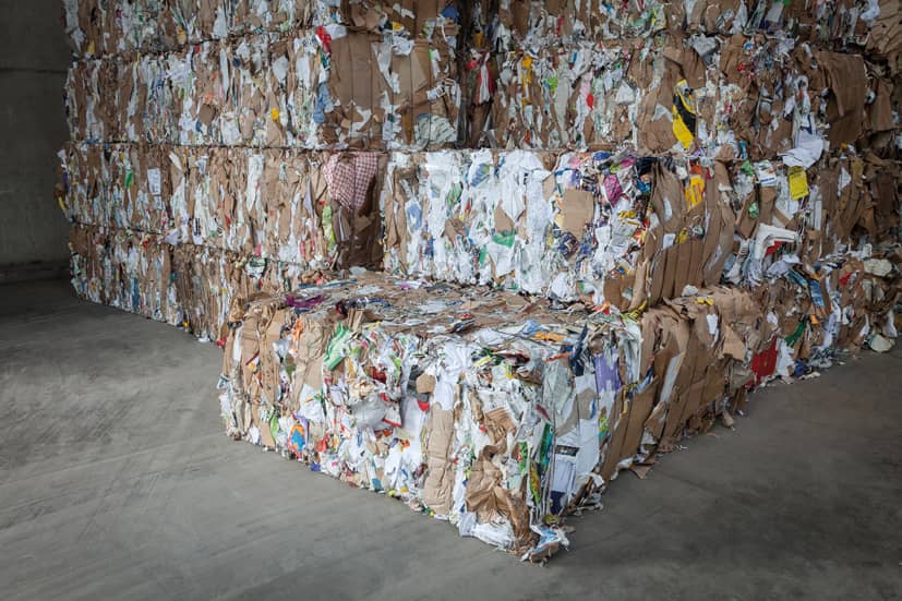 Austropressen channel baler paper and cardboard bales