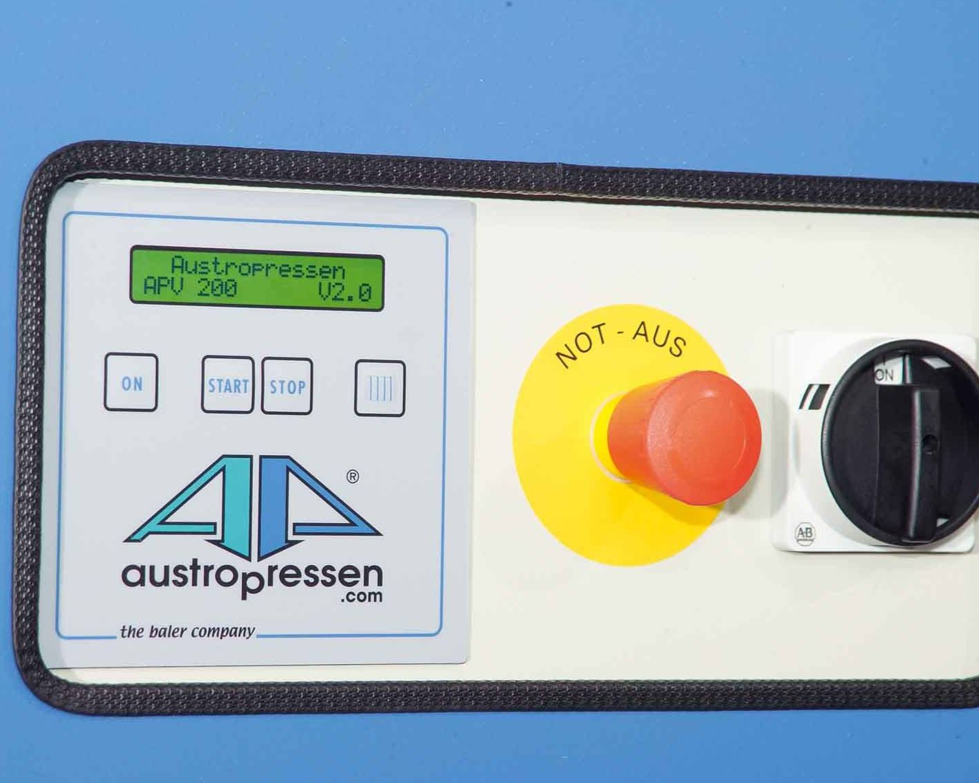 Display operation baler APV 200 Austropressen